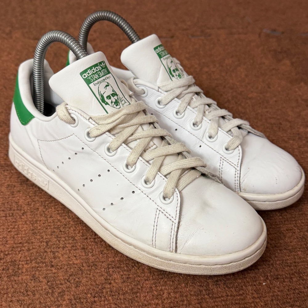 Adidas Stan Smith Womens White Green Leather Sneakers B24105 Size 6